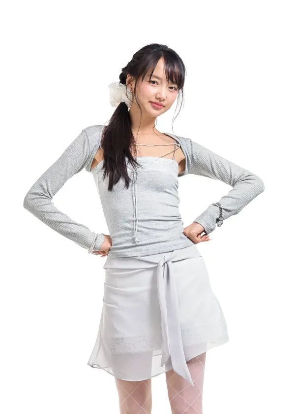 LILY LACE BOLERO SET-UP [GREY]