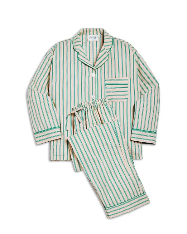 Chilling Stripe Pajama Set (Green)