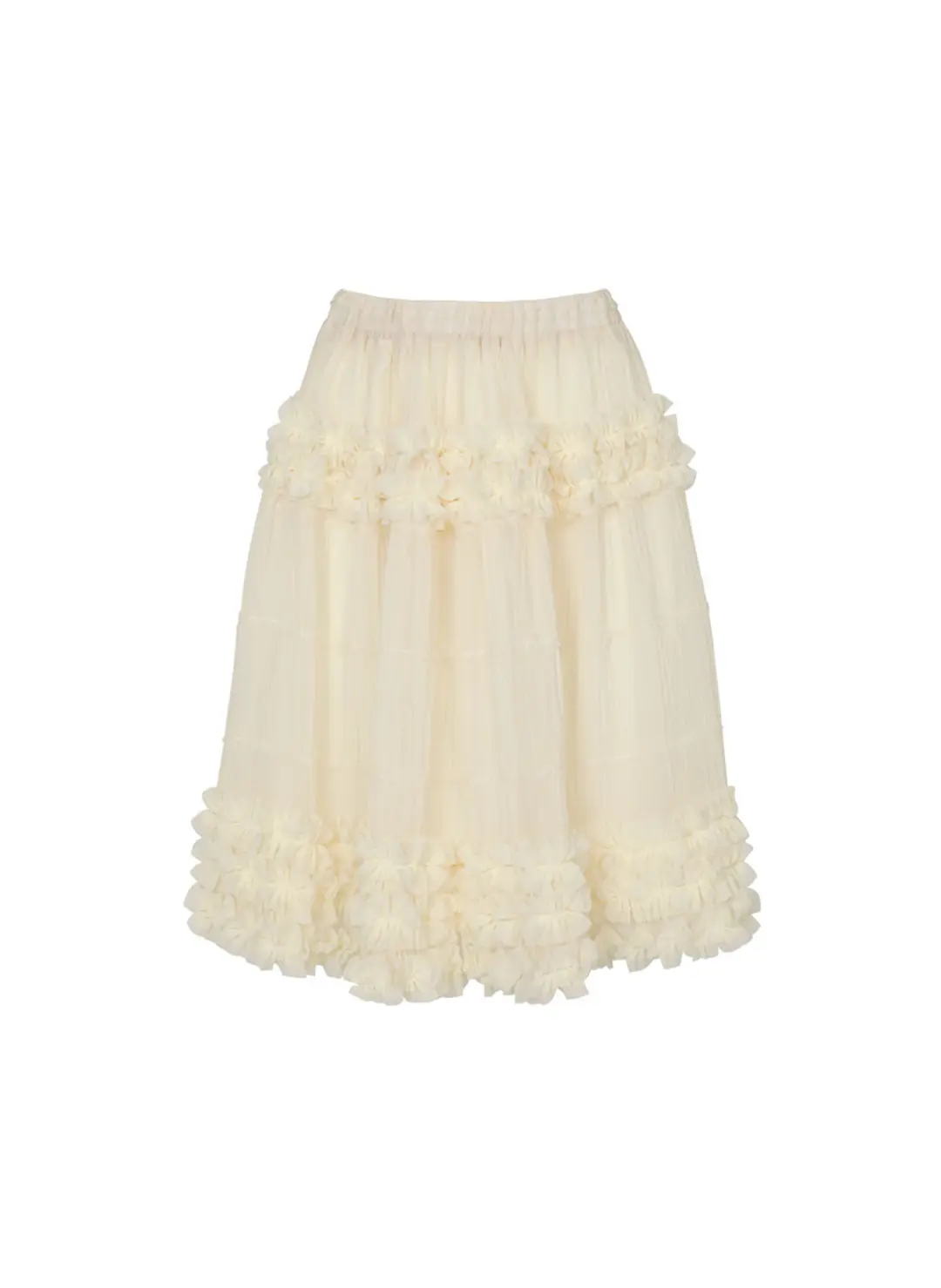 루루서울 Coy Cancan Frill Midi Skirt (Ivory) 상품 이미지 3