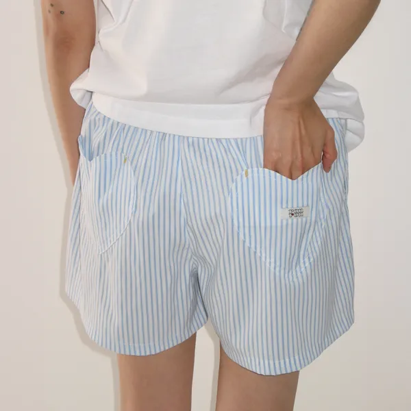 [6/17 순차배송] HEART POCKET TRUNK SHORT PANTS BLUE STRIPE