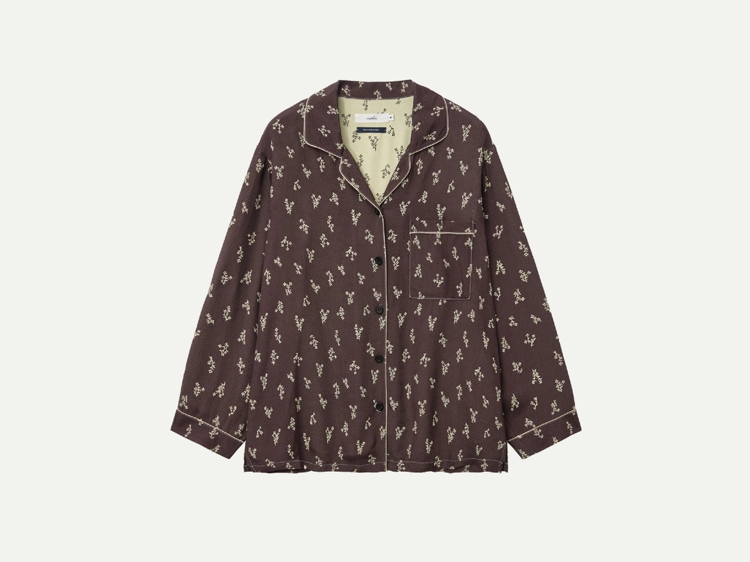 비아플레인 Via Flower pocket shirt (Brown flower) - viaplain 상품 이미지 1