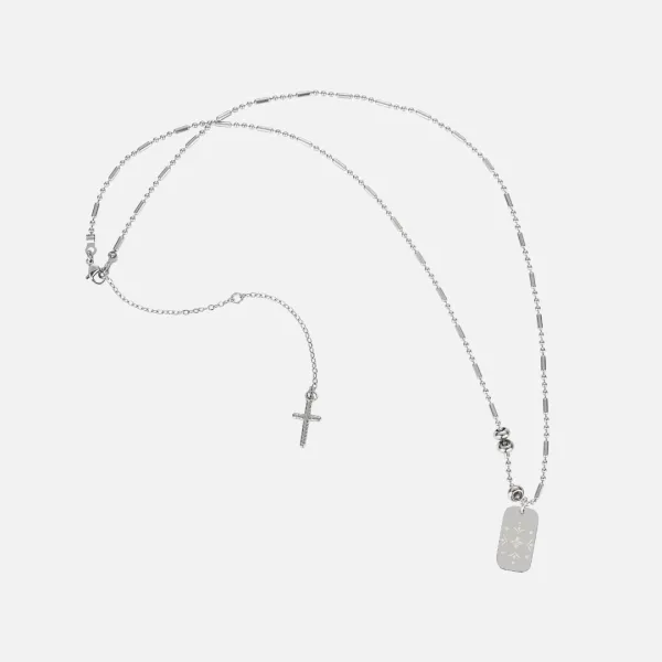 holy clover necklace-silver