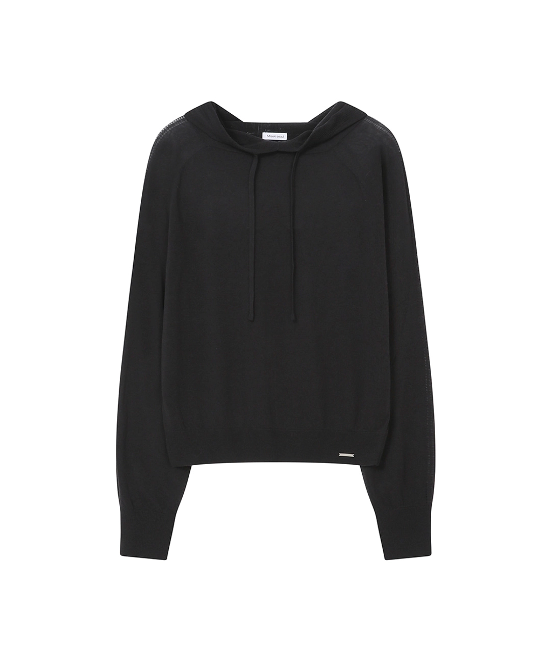 미세키서울 Sheer punching knit hoodie BLACK 상품 이미지 1