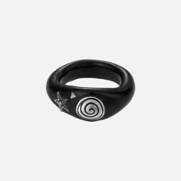 black flow ball necklace-black