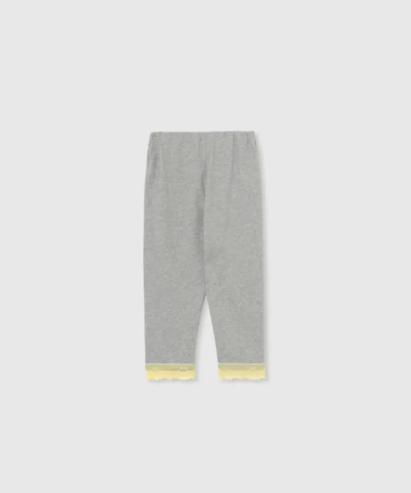 Lace trim leggings (Melange gray)