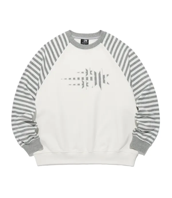 stripe 3star raglan sweatshirts[white]