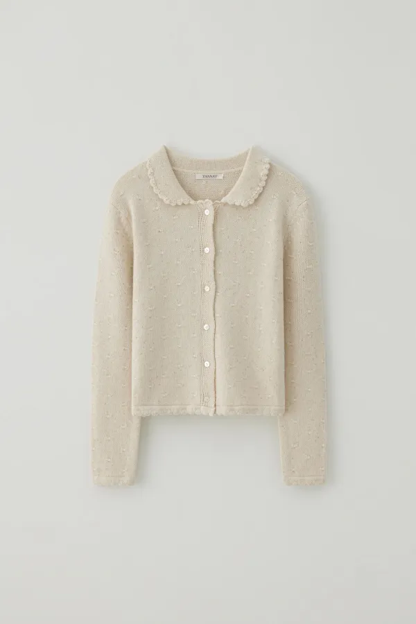 T/T Whisper collar knit cardigan (ivory)