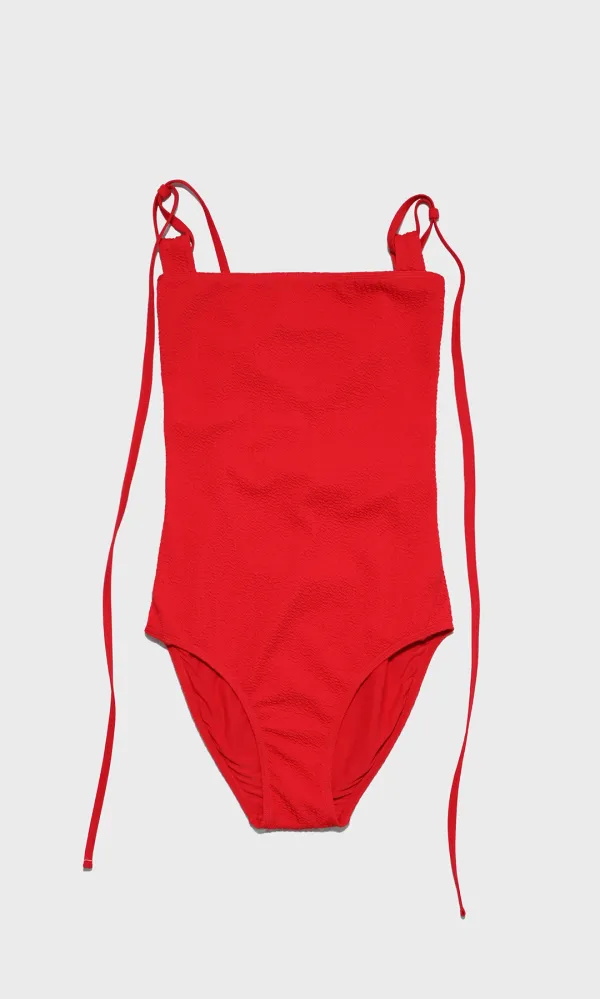 Ananas Back Open One Piece_Carmine