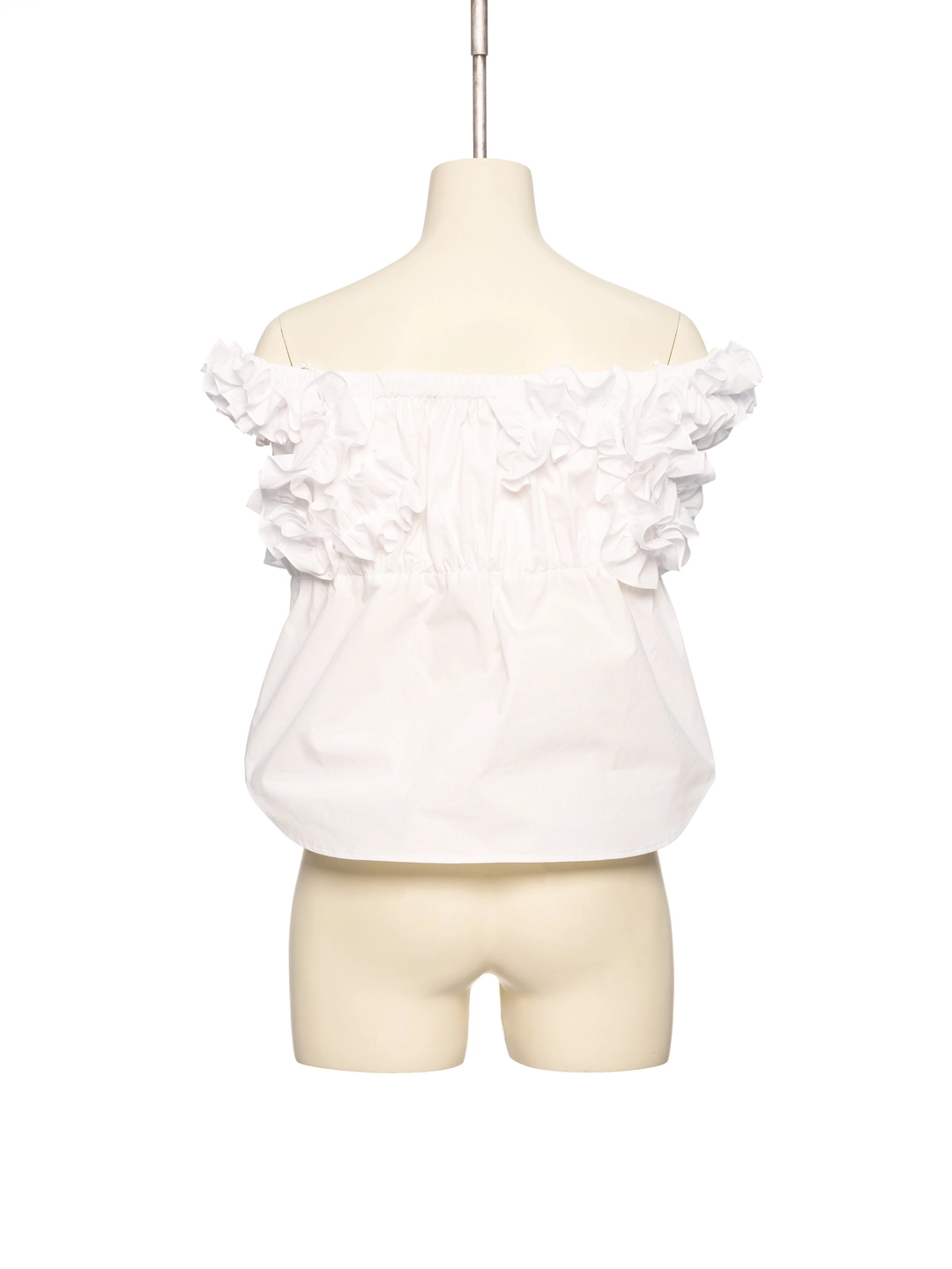 푸쉬버튼 PF26 WHITE OFF-SHOULDER SHIRRING SHIRT 상품 이미지 3