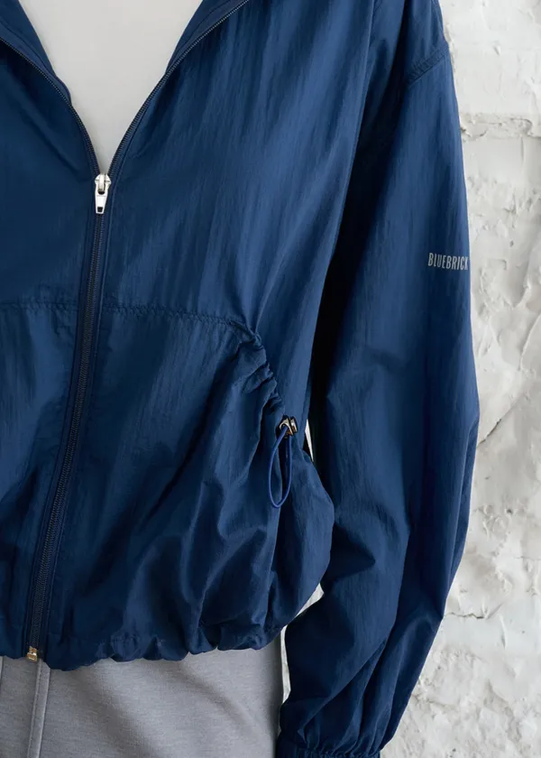 Hood shirring blouson (blue navy)