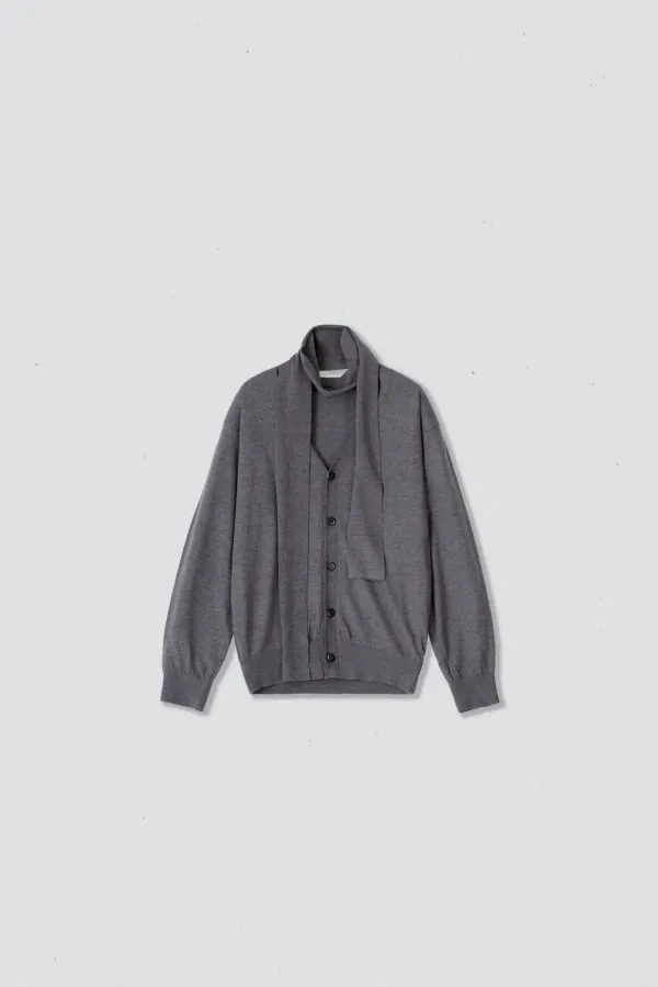 37505_Loose-fit cardigan with a scarf