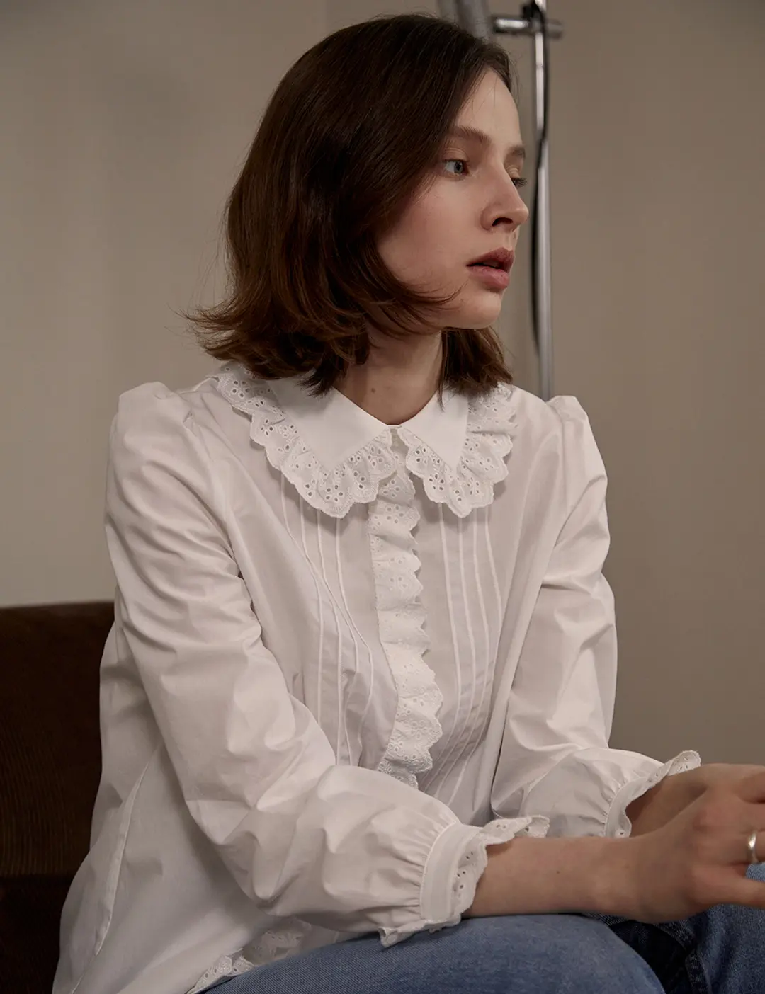 노미나떼 Sophie Lace Blouse (Ivory) 상품 이미지 2