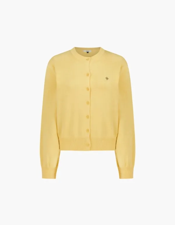 basic cotton cardigan - light yellow