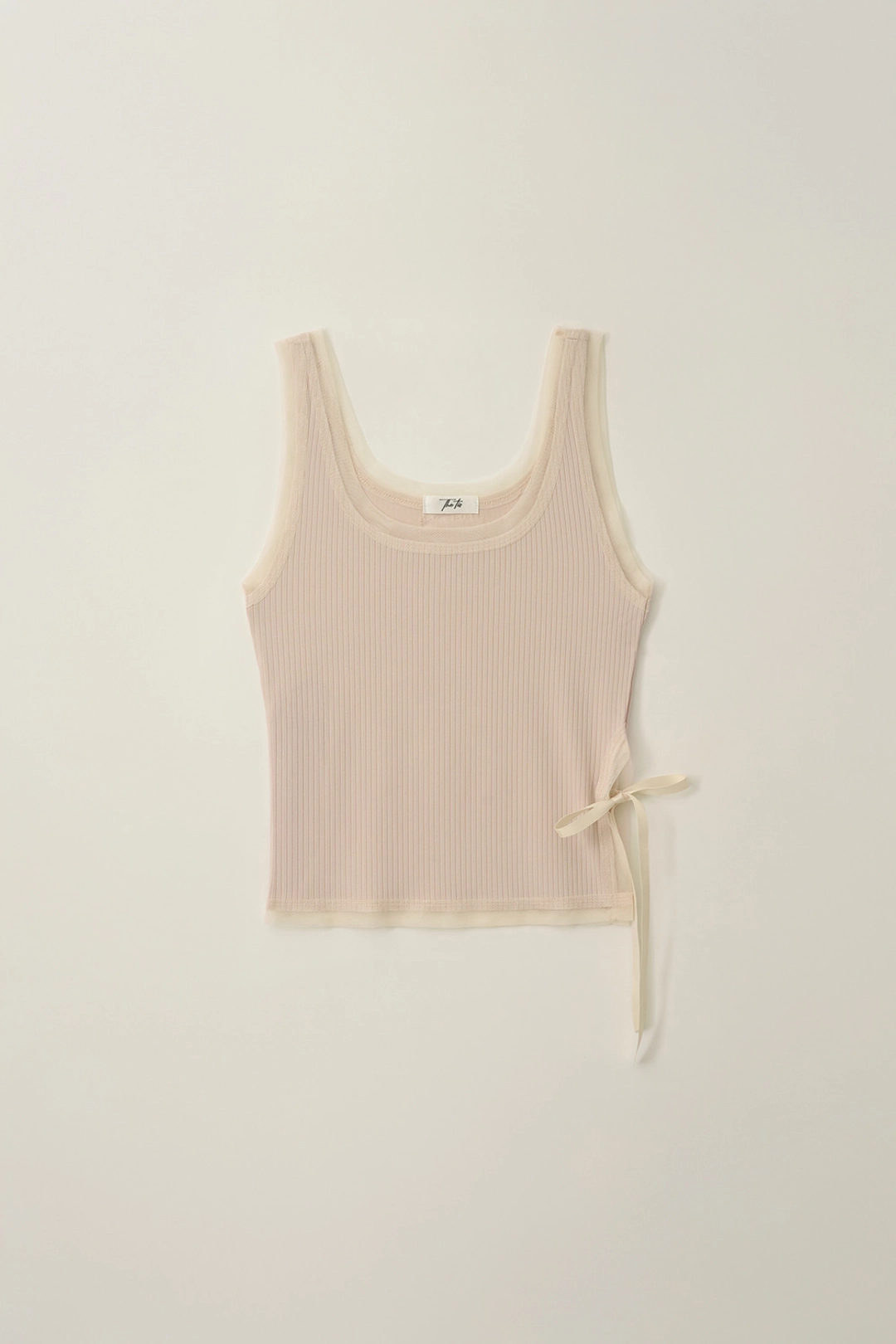 더티스 MESH SATIN RIBBON SLEEVELESS SHIRT_TT5S217LP 상품 이미지 3