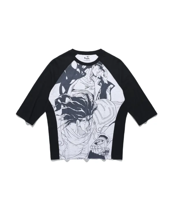 jojo's stardust crusaders 3/4 sleeve tee [black]