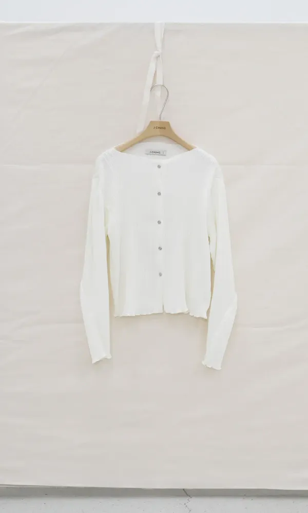 Ziggle Pleats Cardi-blouse_Sharp Ivory (5차 리오더)