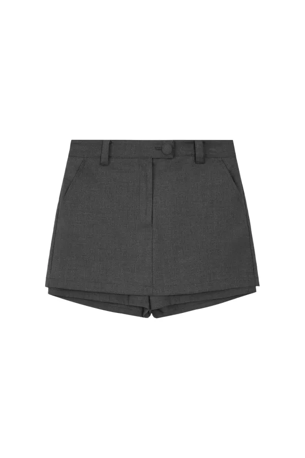 LOW RISE BUTTON SKORT - GREY