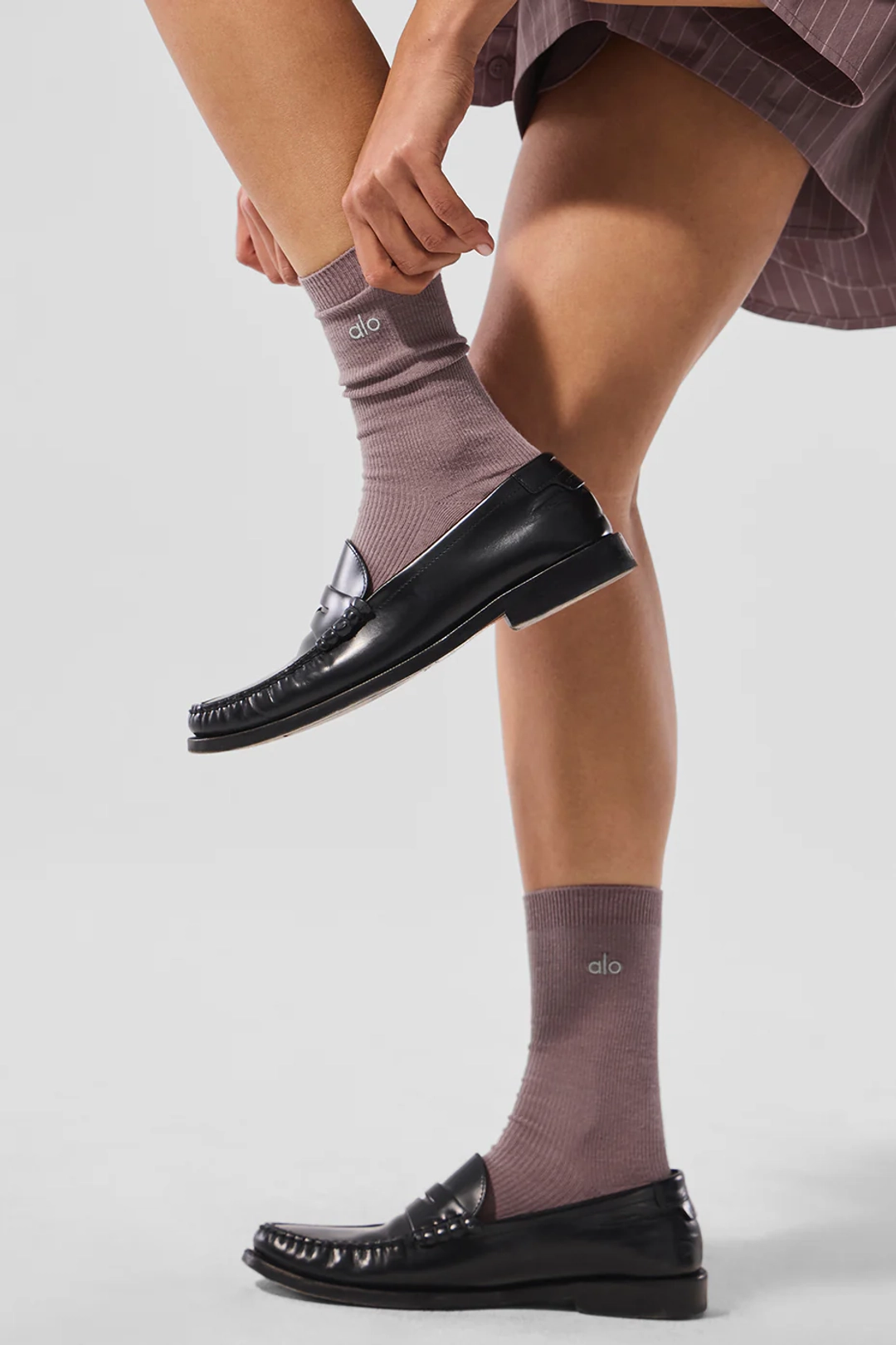 알로요가 Unisex Half-Crew Understated Sock - Mushroom 상품 이미지 2