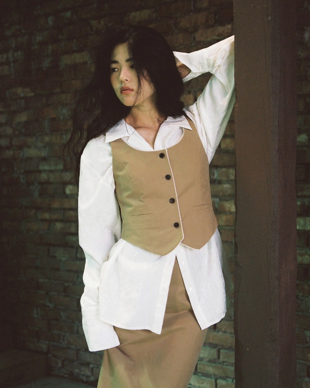플레따 flétta Cotton Western  Vest_Camel 상품 이미지 1