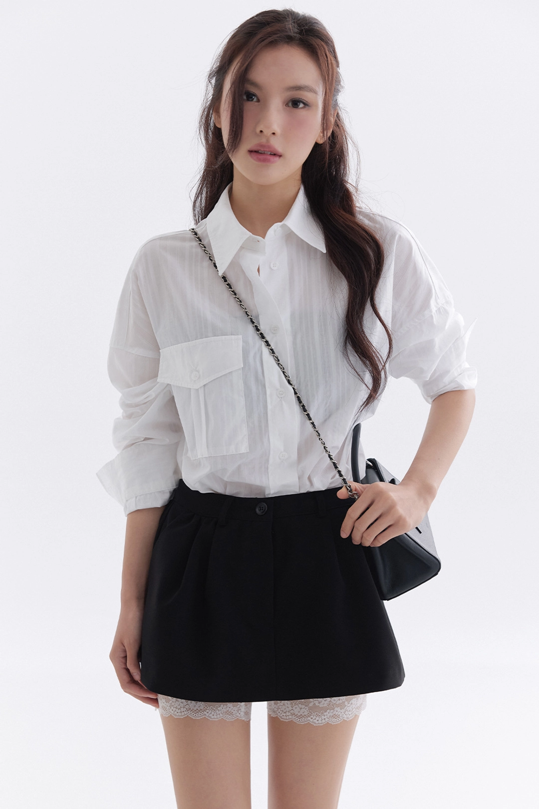 더티스 Lace Layer Mini Skirt (Black) 상품 이미지 2