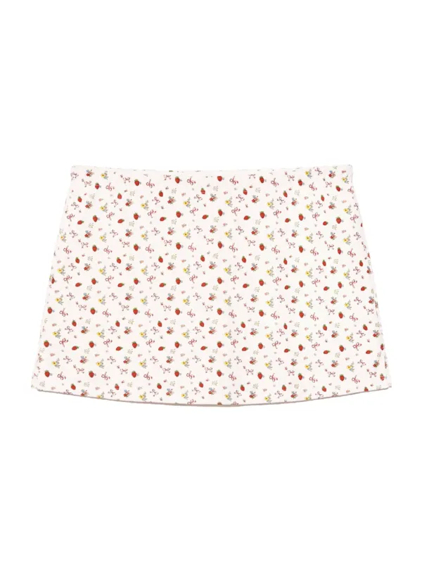 WILD MINI SKIRT (STRAWBERRY BOW)