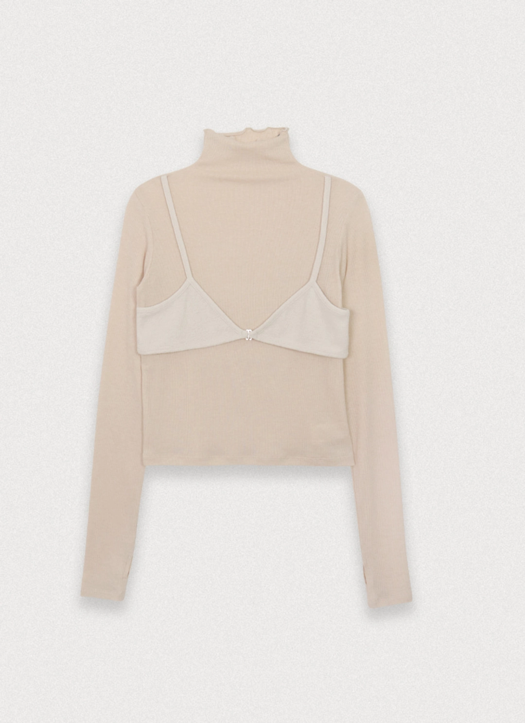 포에토 BRALETTE LAYERED HALF NECK TEE - CORAL 상품 이미지 1