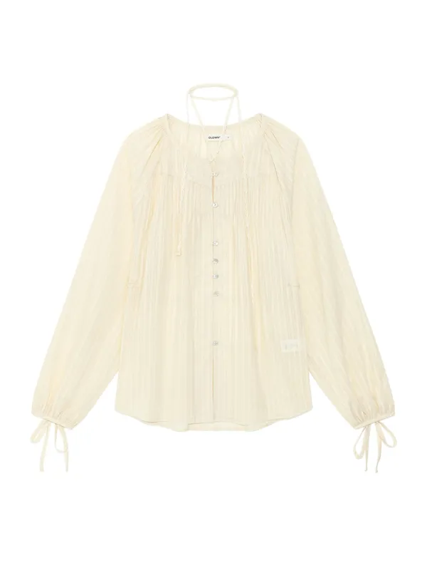 MISTY SHEER BLOUSE (LIGHT BEIGE)