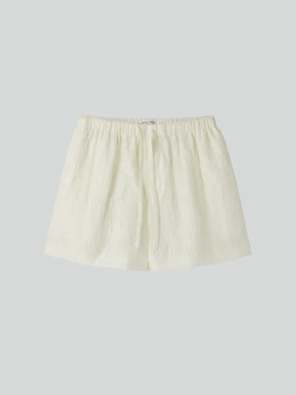 WRINKLED LOUNGE SHORTS (BEAN IVORY)