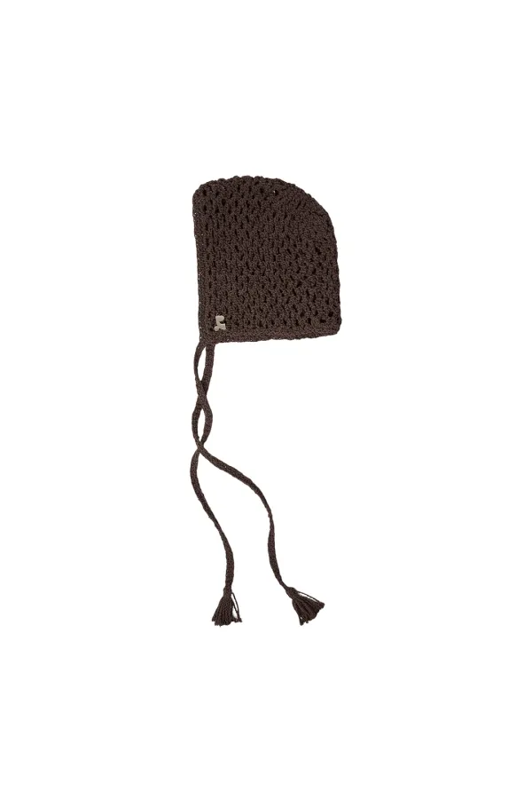 RR HANDMADE KNIT BONNET - BROWN