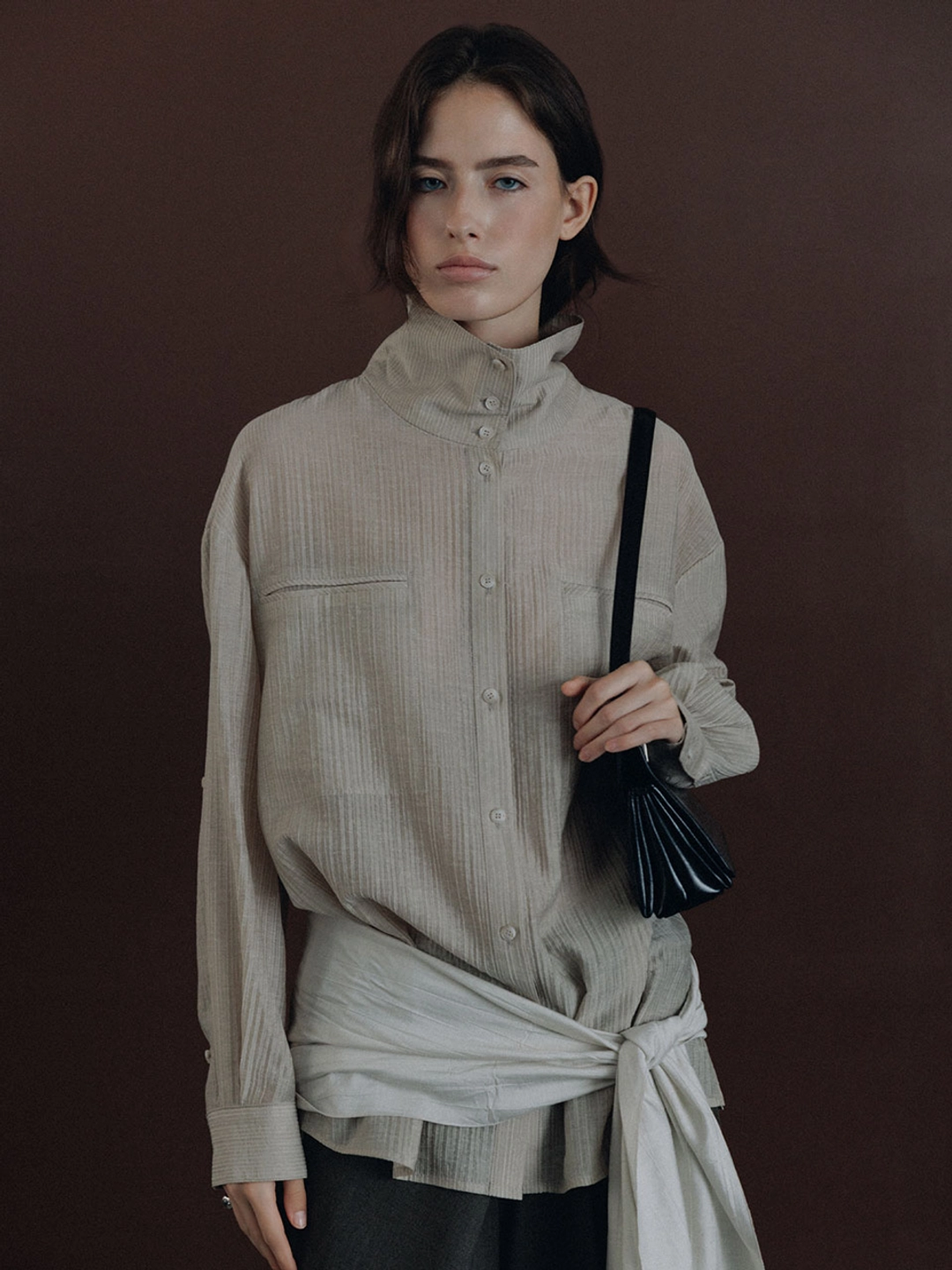 루에브르 High Neck Oversized Shirts SW6AB882_2color 상품 이미지 1