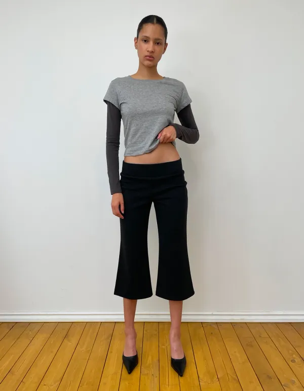 CAPRI FLARE PANTS, BLACK