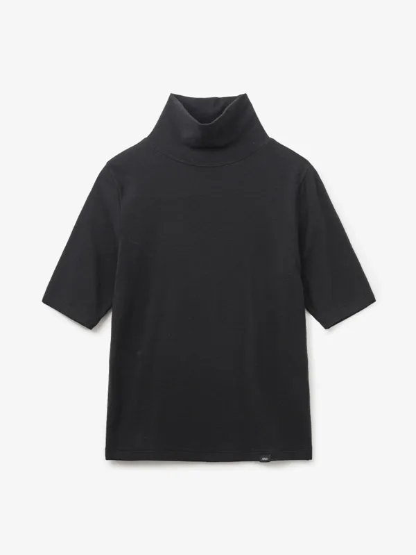 하이넥 반팔 티셔츠_BLACK