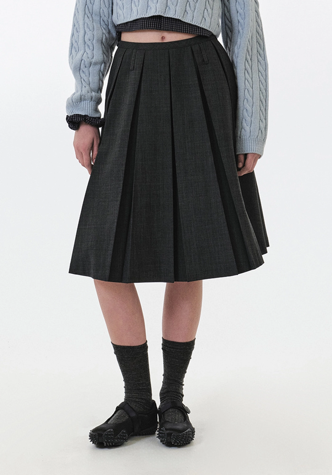 그로브 PEYTON SOLID PLEATS SKIRT 상품 이미지 2