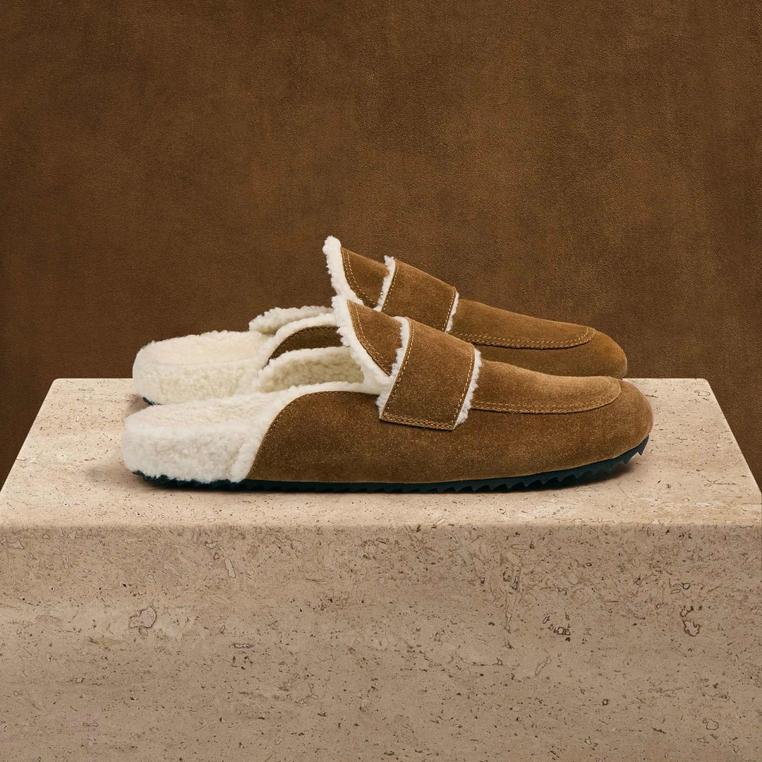 제임스펄스 Men's Suede Shearling Lined Loafer - Tabacco/Ivory 상품 이미지 2