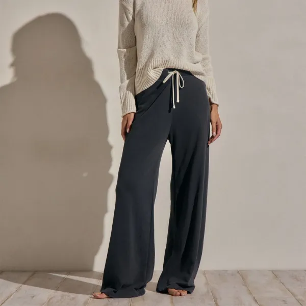 Vintage French Terry Wide Leg Sweatpant - Blue Noir Pigment
