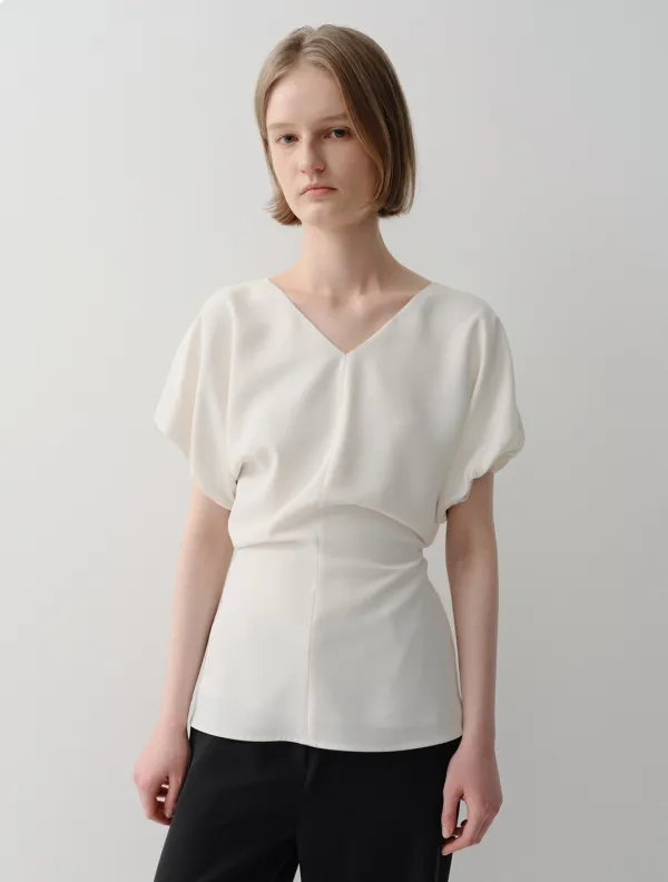 Rein V Neck Blouse (Ivory)