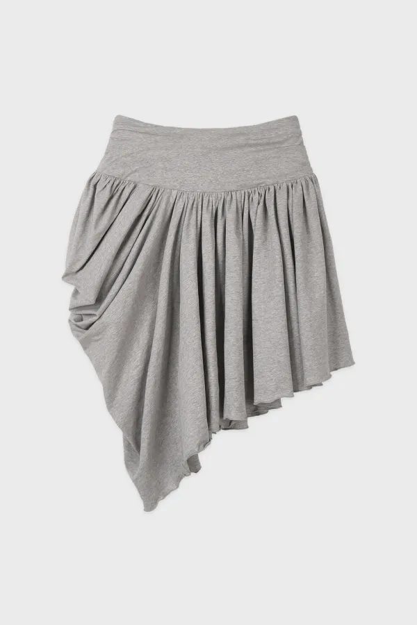 SN Drape Unbalanced Skirt (Melange Grey)