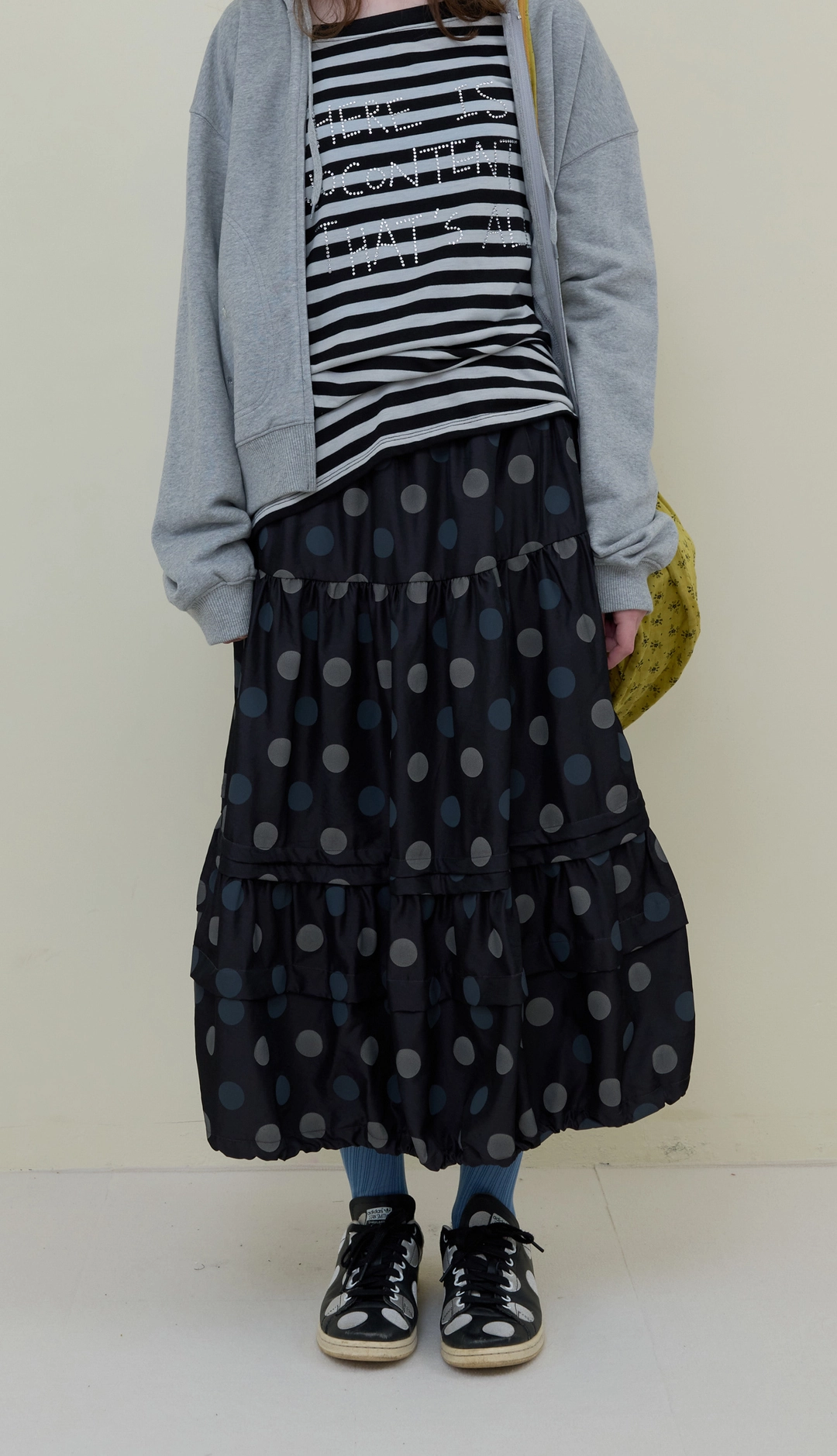 노컨텐츠 250. Dot Shirring SK _ Black 상품 이미지 2
