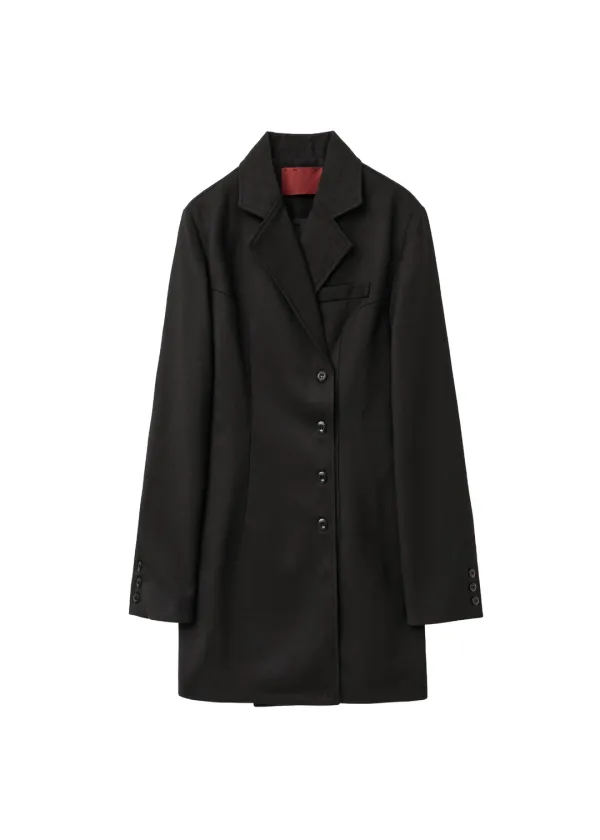 TAILORED BLAZER DRESS, BLACK