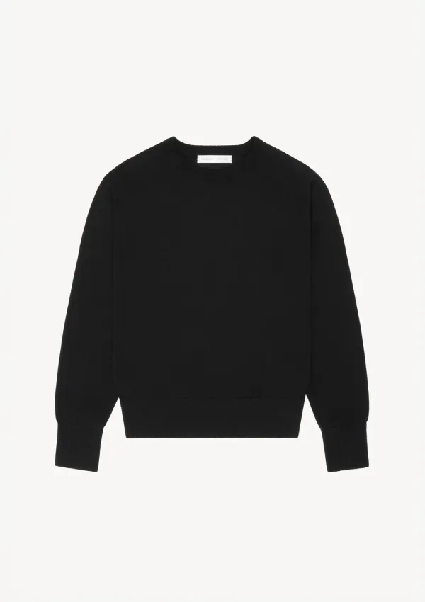 Light R-Neck Knit in Black