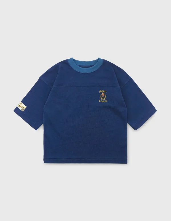 CHILDREN S&C CREST FOOTBALL T-SHIRT / Navy