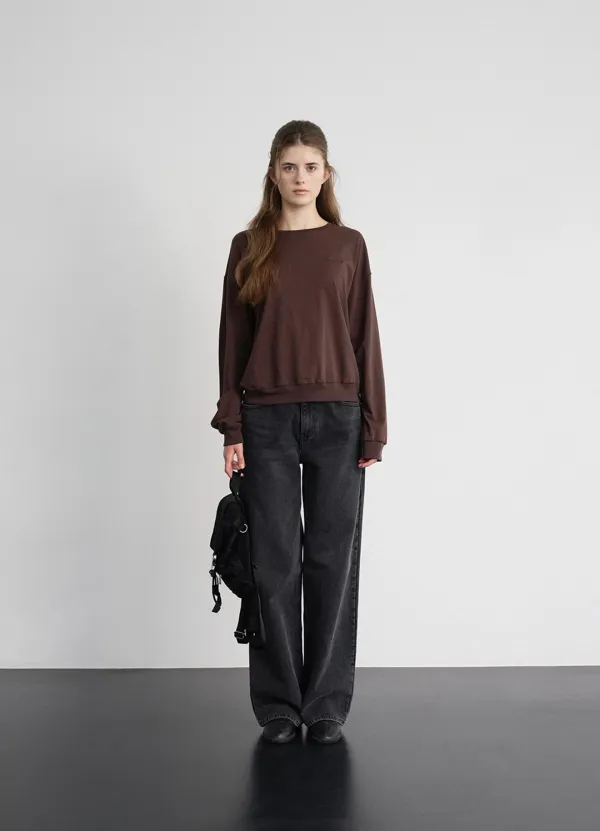 Pure Soft Sweat Tee_Brown