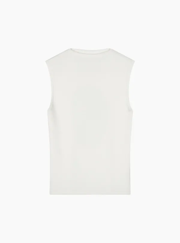HOLE SLEEVELESS KNIT (WHITE)
