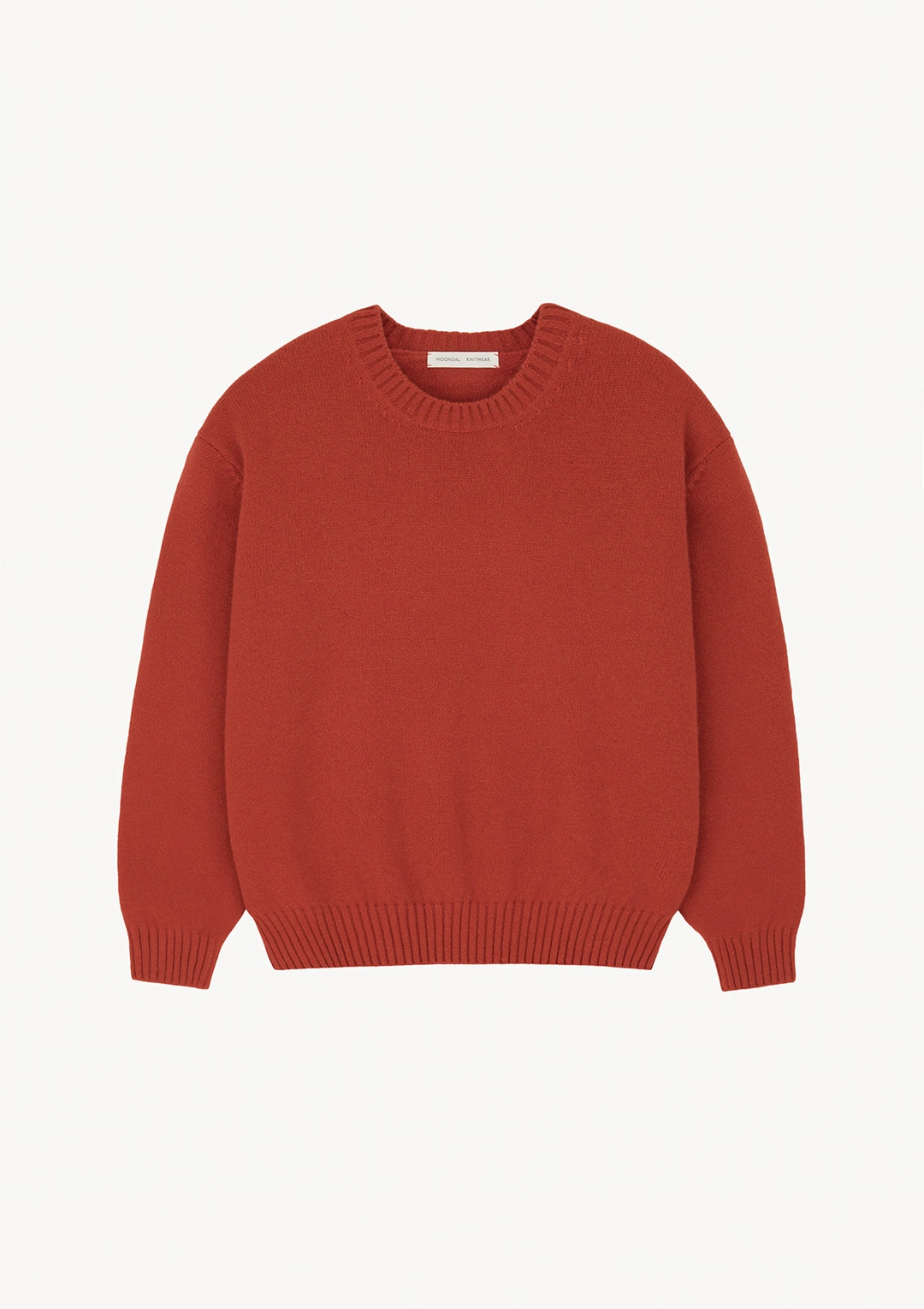 문달 24 Classic Round Knit in Red Orange 상품 이미지 1