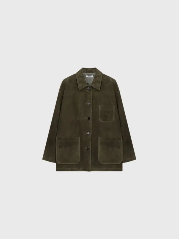 Dusty Suede Work Jacket (Khaki Beige / Navy / Brown)