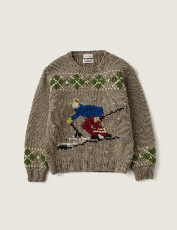 Skier Wool Hand Knit (Mocha Beige)