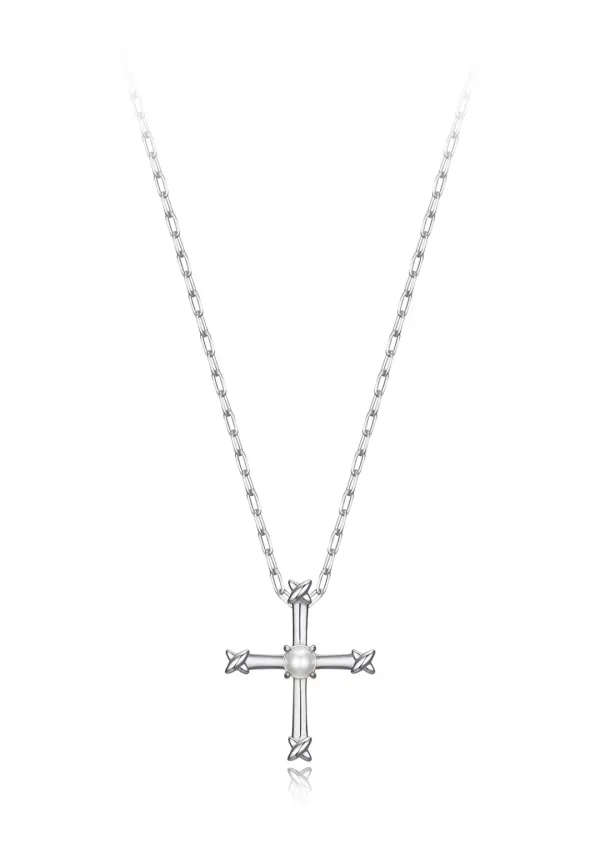 Pearl Cross Pendant_Chain