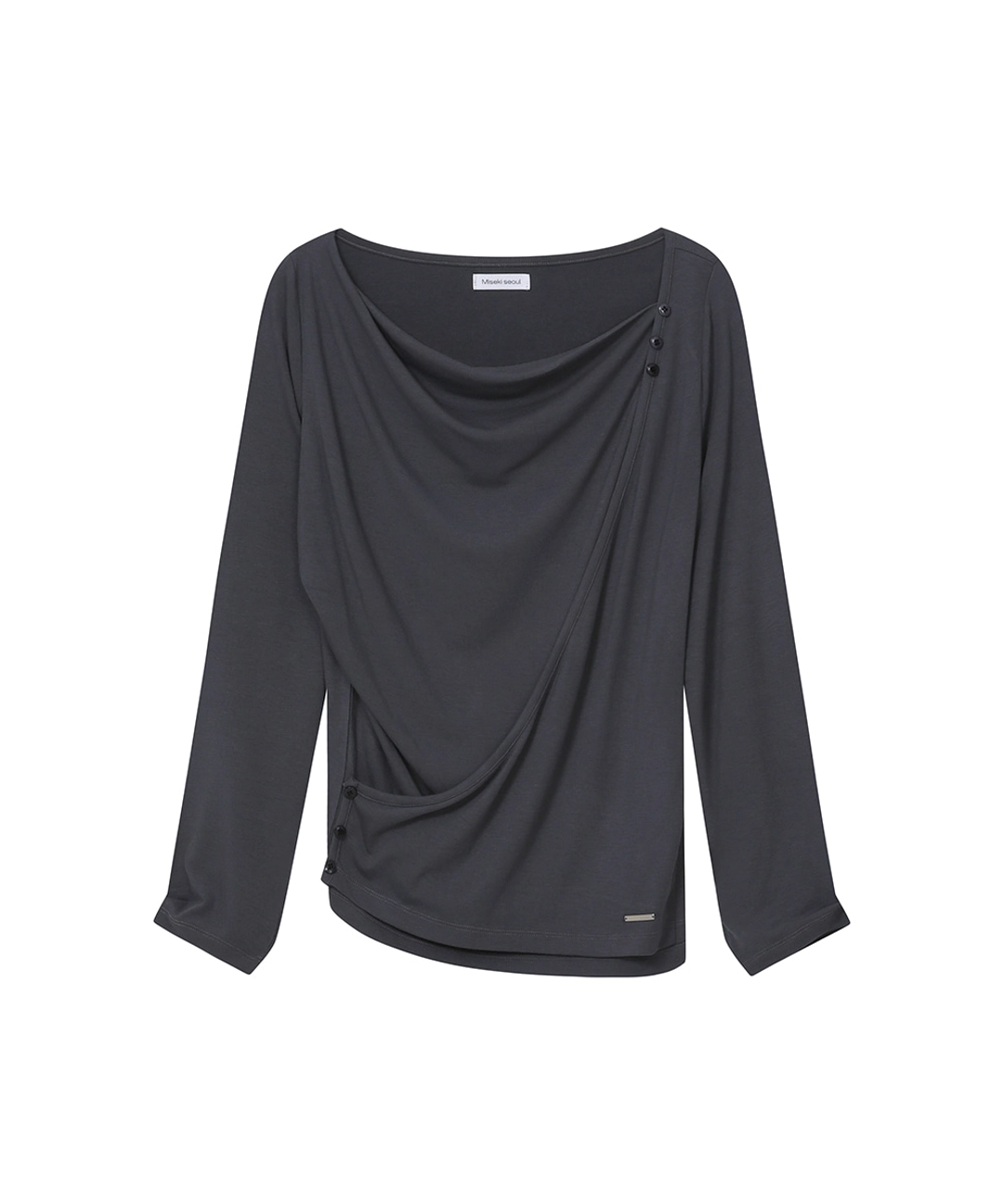 미세키서울 Draped button long sleeve CHARCOAL 상품 이미지 1