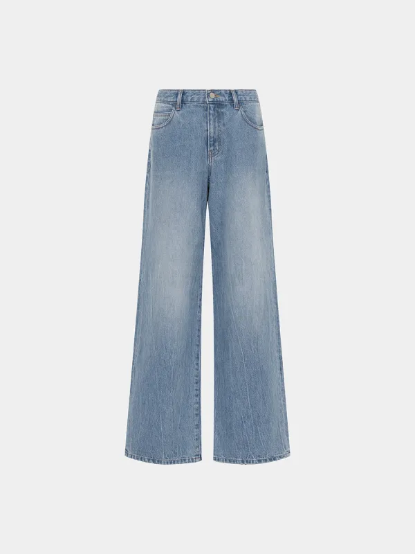 Carrow straight wide DN - Washed Blue