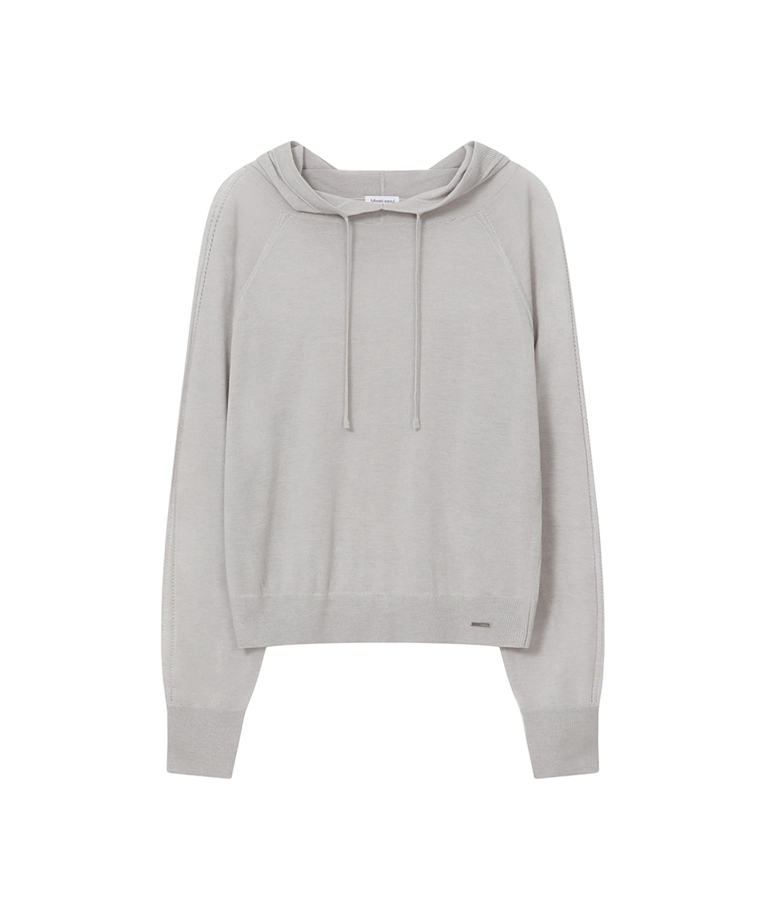 미세키서울 Sheer punching knit hoodie GREY 상품 이미지 1